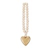 Creative Co-Op Wood Bead Garland with Heart, Natural and Gold