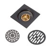 Floor Drain European Style Antique Stainless Steel and Copper Square