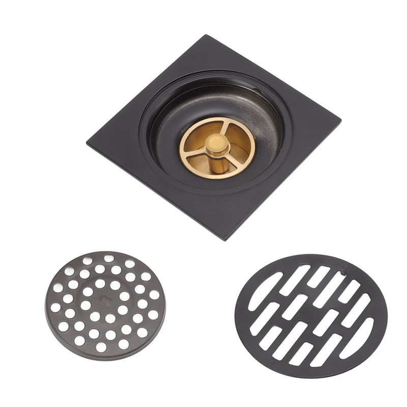 Floor Drain European Style Antique Stainless Steel and Copper Square