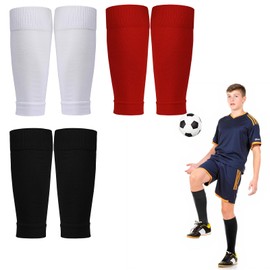 GIEEU 3 Pairs Football Sock Sleeves, Team Leg Sock Sleeve, Footless Football Socks for Football Running or Training Beginner