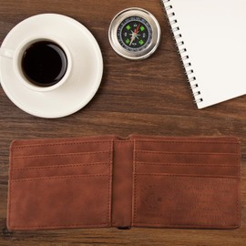 LEVLO Daddy Leather Wallet Vintage Best Father Ever Gift I am So Lucky to Have You as My Father Wallet From Daughter Son Wife (Lucky to Have You)