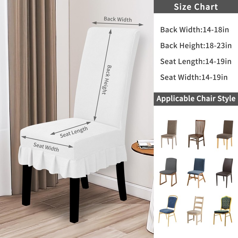 Easy-Going Dining Chair Covers Stretch Parsons Chair Slipcover with Skirt