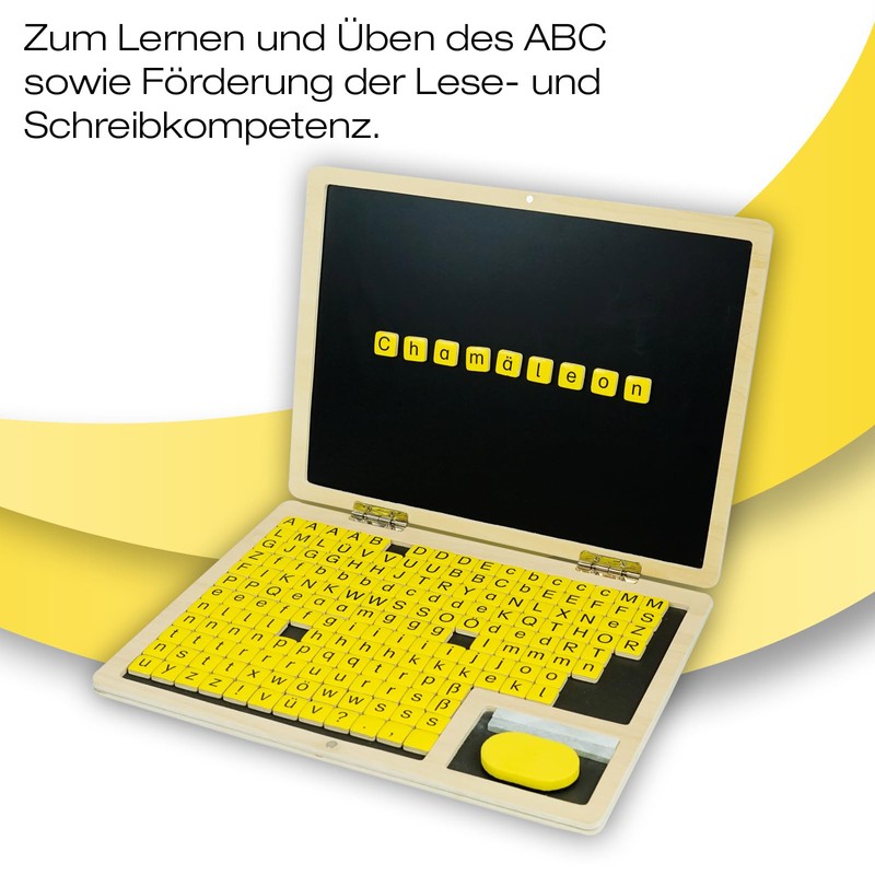 TimeTEX Wooden Magnetic Folding Reading Computer - Learning to Read