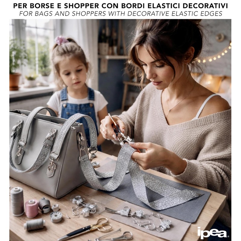 IPEA Elastico per Cucito LUREX - Corda Elastica da Cucire