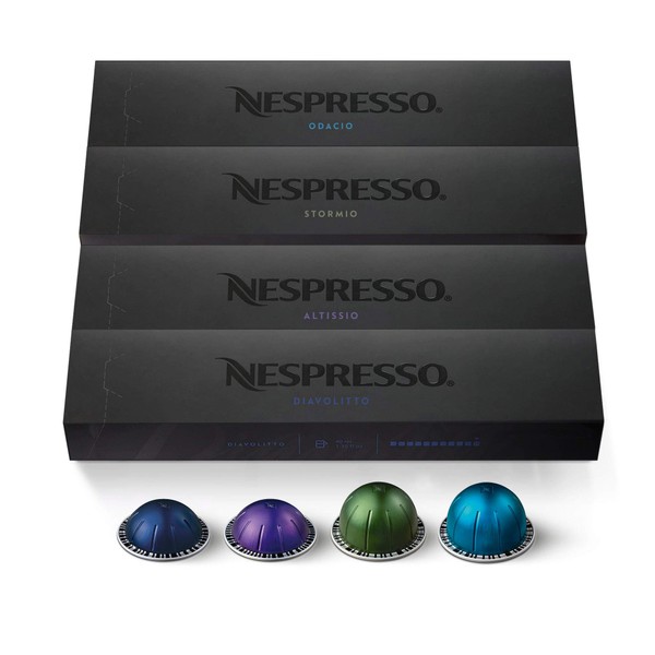 Nespresso Capsules VertuoLine , Intense Variety Pack, Dark Roast Coffee, 40 Count Coffee Pods, Brews 7.8 oz