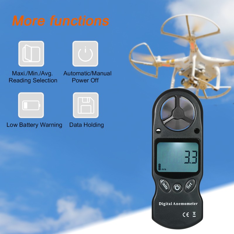 8 in 1 Handheld Digital Anemometer Wind Speed/Temperature/Humidity/Wind Chill/Heat Index/Dew