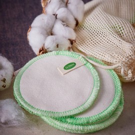 Reusable Cotton Pads with Laundry Bag, Set of 12