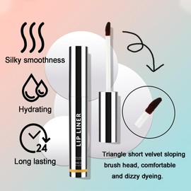 QUIWEN Lip Liner Peel Off Lip Liner Tattoo,3Pcs Peel Off Lip Stain Matte Finish Lip Liner Set,Nude Brown Contour Makeup Lipsticks,Highly Pigmented Lip Liner Stay with Hyaluronic Acid & Vitamin