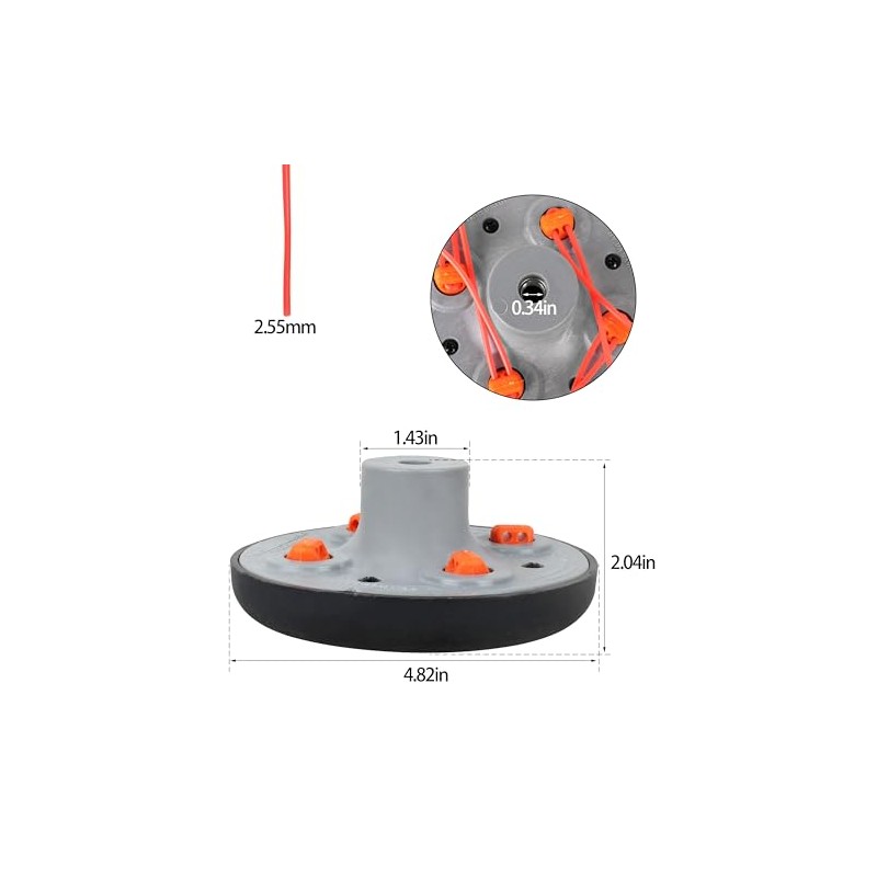 Universal Trimmer Head Replacement Compatible with Brushcutter Weed Eater Whipper