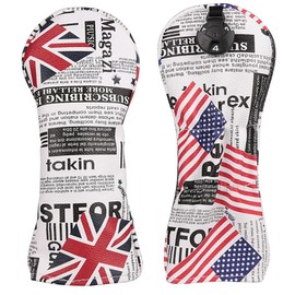 1pc UK USA Waterproof Headcover Driver Cover Wood Cover Utility UT Cover with Conversion Doug (Wood, USA)