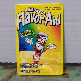 Flavor Aid NOS Vintage 1990s Flavor Aid LEMONADE flavor Drink Mix Packet Set  Prop JEL SERT