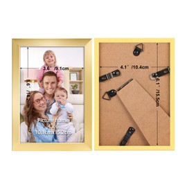 Giftgarden Gold Picture Frame 10 x 15 cm - Elegant Plastic Photo Frame for 15 x 10 Photos and Pictures, Wall or Table Stand - Single Frame