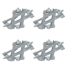 Cabeeskii Building Blocks Rail Set, Toy Railway Rails, Consisting of Cross Track Straight, Curve Rails, Compatible with the Market Leader from 2 Years (4 Cross Track)