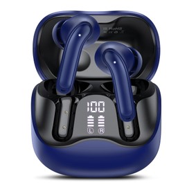 Bluetooth Headphones with Hybrid Active Noise Cancellation, In-Ear Headphones Wireless Bluetooth 5.4, 6Mic, 49 Hours Playback, Powerful Bass, 8 EQ Modes, App Control, Wireless Charging, Multipoint