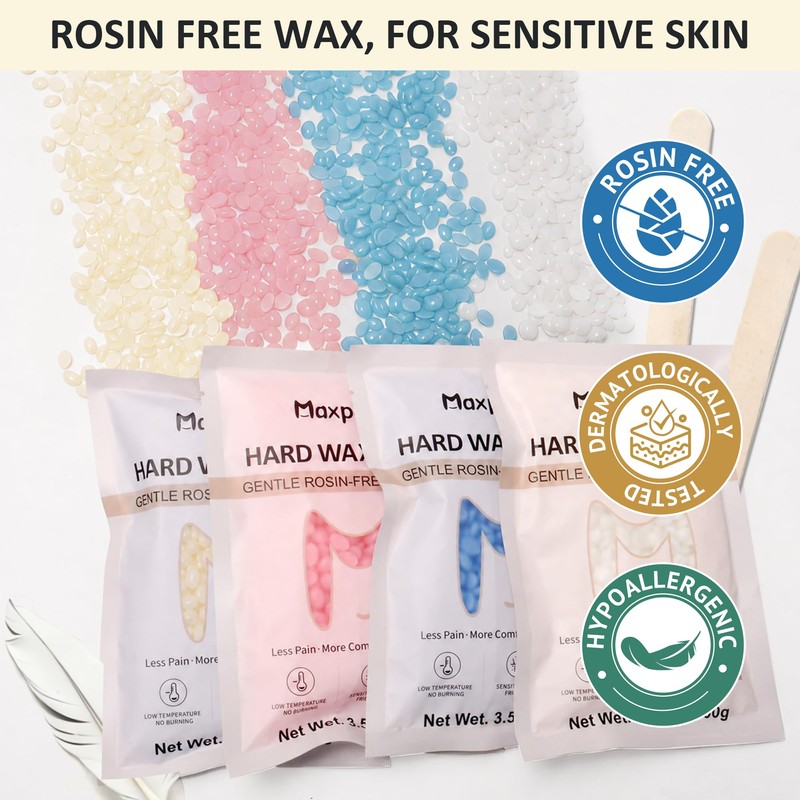 Digital Waxing Kit with Silicone Pot, Easy to Use, Beige