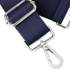 ZOOEASS Silvery Buckles Wide Shoulder Strap (Solid),Adjustable Replacement Belt Crossbody Canvas Bag Handbag (Navy)