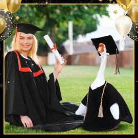 Soulchen 1 Set Graduation Porch Goose Outfit with Graduation Cap and Gown 23" Cement Goose Statue Clothes for Yard Lawn Decoration