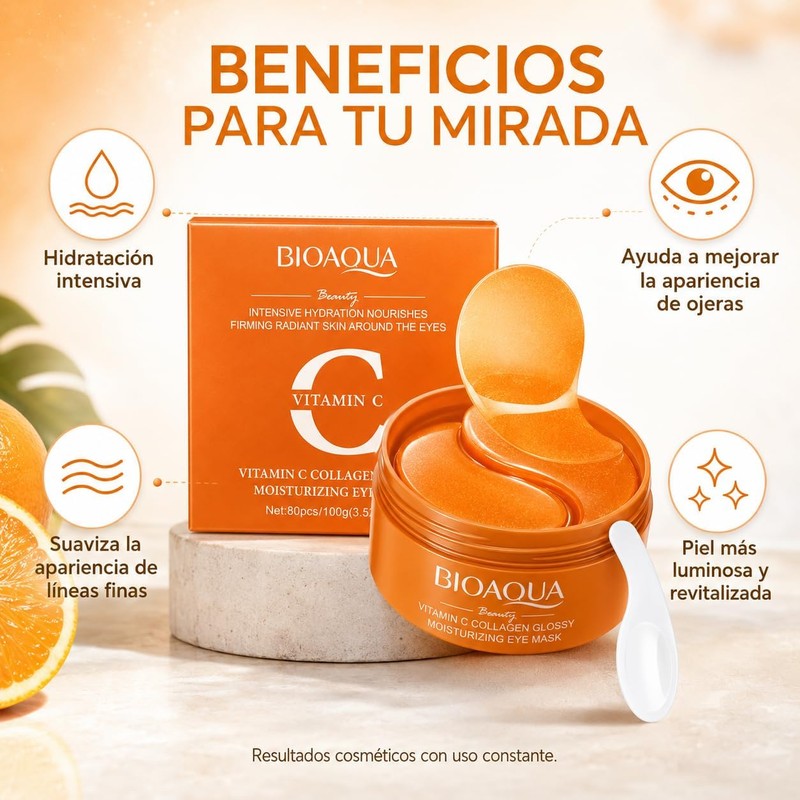 BIOAQUA Parches de Hidrogel para Ojos con Vitamina C y