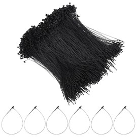 FINGERINSPIRE 1000 Pcs Black Plastic Fasteners Hang Tags 7inch Hang Tag Snap Lock Pins Professional Grade Security Loop Fasteners for Impeccable Tag Attachment Safety Ring Ties for Retail Store