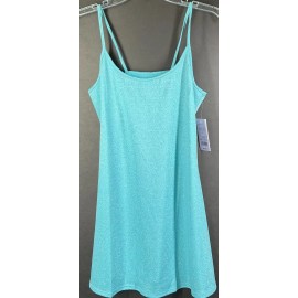 Wild Fable Aqua Spaghetti Straps Metallic Glitter Mesh Top Large NWT