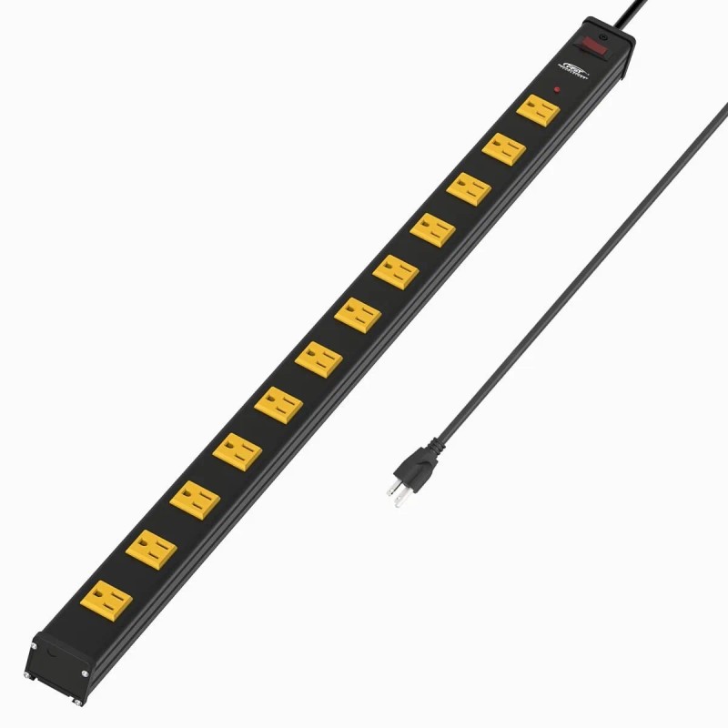 CRST 12-Outlet Heavy Duty Surge Protector Power Strip Bar 1800
