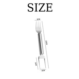 2-in-1-Obstschneider aus Edelstahl, Wassermelonengabel-Schneidewerkzeug Doppelkopf-Obstgabeln-Schneidemesser mit Rundem Griff, Obstschneider Melone