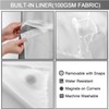 JYhoney No Hook Grey Waffle Weave Shower Curtain with Snap