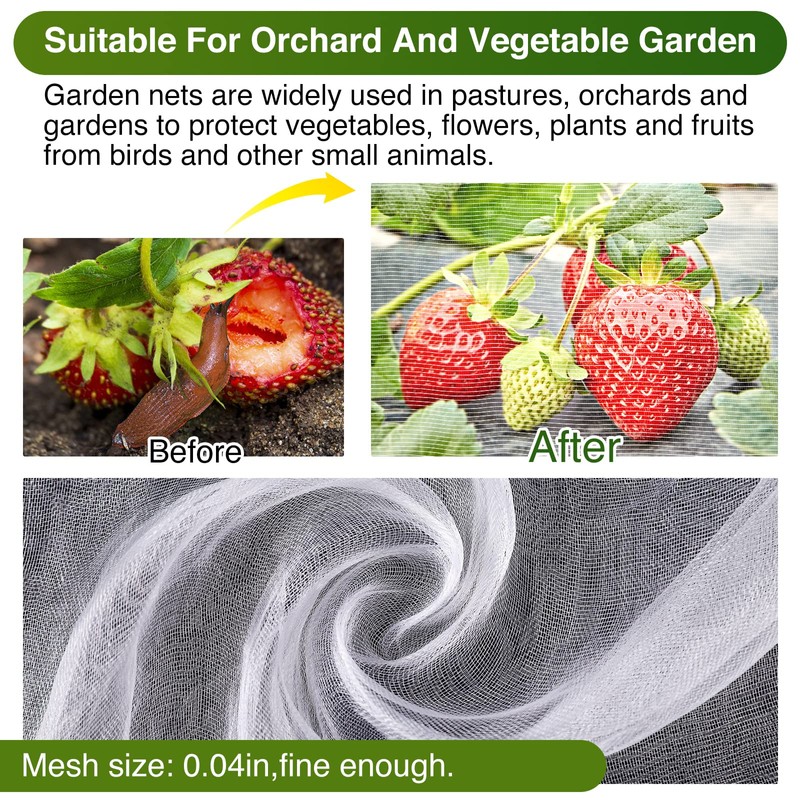 10 X 50FT Garden Mesh Netting Barrier,Fruit Tree Plant Netting