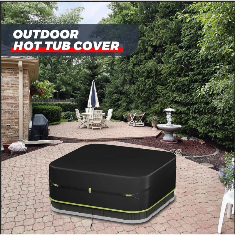 Safana NEW SAFANA HOT TUB COVER SQUARE 93”X93” BLACK WATERPROOF