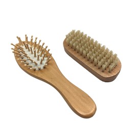 Treasure Gurus 4 Piece Bath Set Hair Brush Foot Scrubber Loofah Sponge Pumice Stone Nailbrush Bathroom Accessories