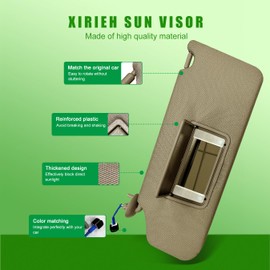 Left Driver Side Sun Visor for Honda Pilot 2009 2010 2011 2012 2013 2014 2015 Replace 83280-SZA-A01ZC with Vanity Light/with Makeup Mirror (Driver Left Side(Beige))