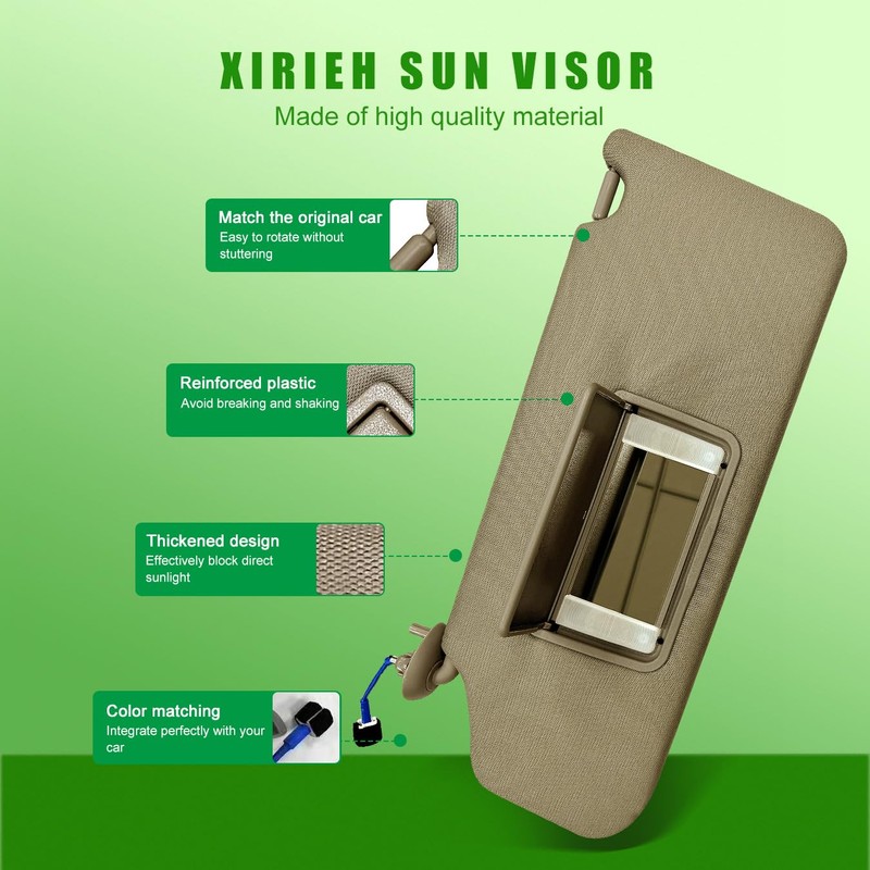 Left Driver Side Sun Visor for Honda Pilot 2009 2010