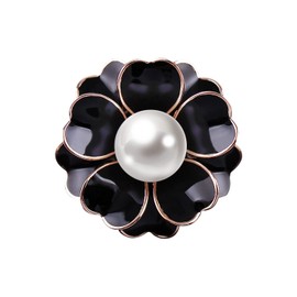 JJWNMLL Women's Flower Artificial Pearl Enamel Alloy Brooch Pin White Corsage Clothing Accessories Stylish and Popular Durable, Metal