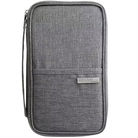 Yolo Travel Passport Wallet - RFID Blocking with Card Slots, Coin Pocket and Pen Holder - Family Passport Holder (Grey), YT001