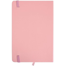 Emartbuy Hardbound Pastel Diary Notebook Notepad Writing Journal Ruled A5 Size 96 Sheets (192 Pages) With Elastic Band - Pink