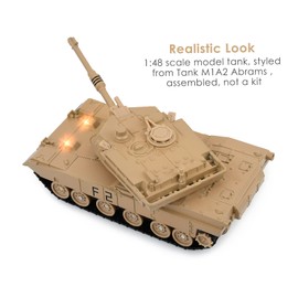 DS. DISTINCTIVE STYLE 1/48 Scale Metal Tank Model M1A2 Abrams Main Battle Tank Toy Plastic Model with Sound and Light