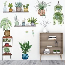Arawat Wall Decal Wall Sticker Plant Wall Decal for Bdroom Living Room Bathroom Kitchen Plant Wall Decal Art Decor for Wall Boho Wall Decorative