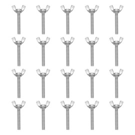 uxcell 20Pcs 1/4-20" x 1-1/2" Wing Butterfly Screw Bolts, 304 Stainless Steel Machine Fastener, Thumb Hand Screws for Electronic Equipment, Silver Tone