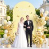 6.6FT Wedding Arch Cover Round Top Fitted Spandex Arch Yellow
