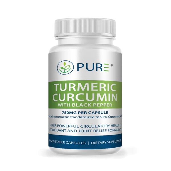 PURE Turmeric Curcumin with Black Pepper Extract for Superior Absorption.