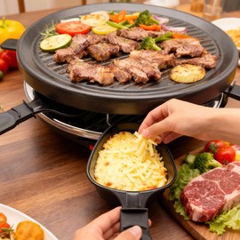 HONNE Non-Stick Coated Mini Grill Pan Cheese Melting Accessories for Raclettes Replacement/Additional Raclette Dishes Mini Grill Pan(4pcs)