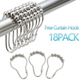 Quany Life Stretchable Corner Shower Curtain Rod - Easy assemble 304 Stainless L Shaped 32-43" x 32-43"with Ceiling Support,for Bathroom Bathtub, Clothing Store,Private Space（Free Curtain Hook ）