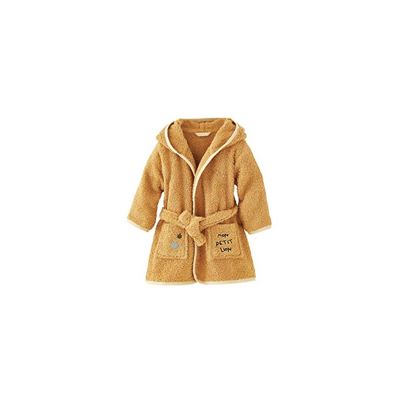 Vertbaudet Lion Baby Bathrobe, mustard yellow