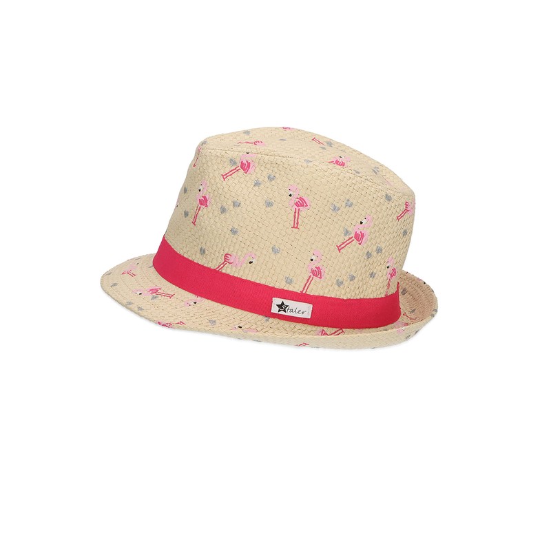 Sterntaler Girls' Children's Straw Hat Flamingo Hat, sand