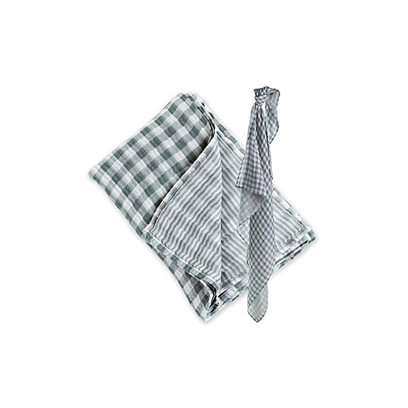 Lulujo Reversible Muslin Swaddle (Warm Grey)