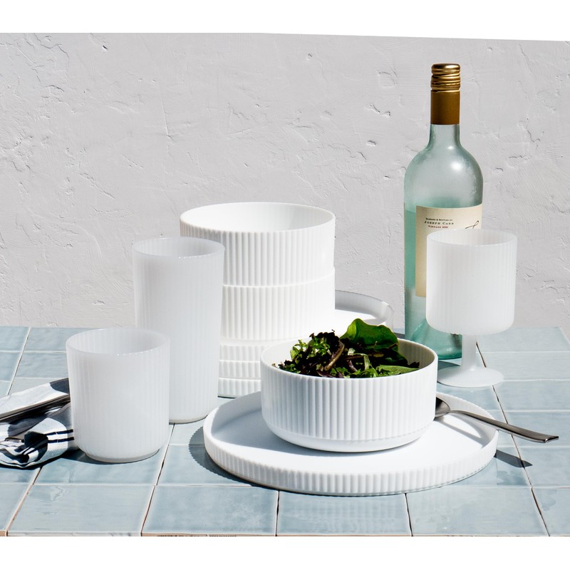 Abode Homewares Mesa Polypro Set of 4 Dinner Plates, White,