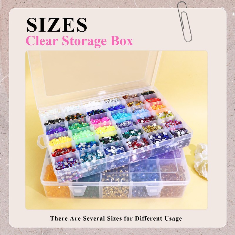 1 Pack 36 Grids Plastic Organizer Container with Adjustable Dividers,