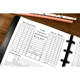 Monthly Budget At a Glance for Discbound Planners, Fits with Circa Junior, Arc by Staples, TUL, Half Letter Size (5.5'' x 8.5’'), (Planner sold separately), Budget Planner