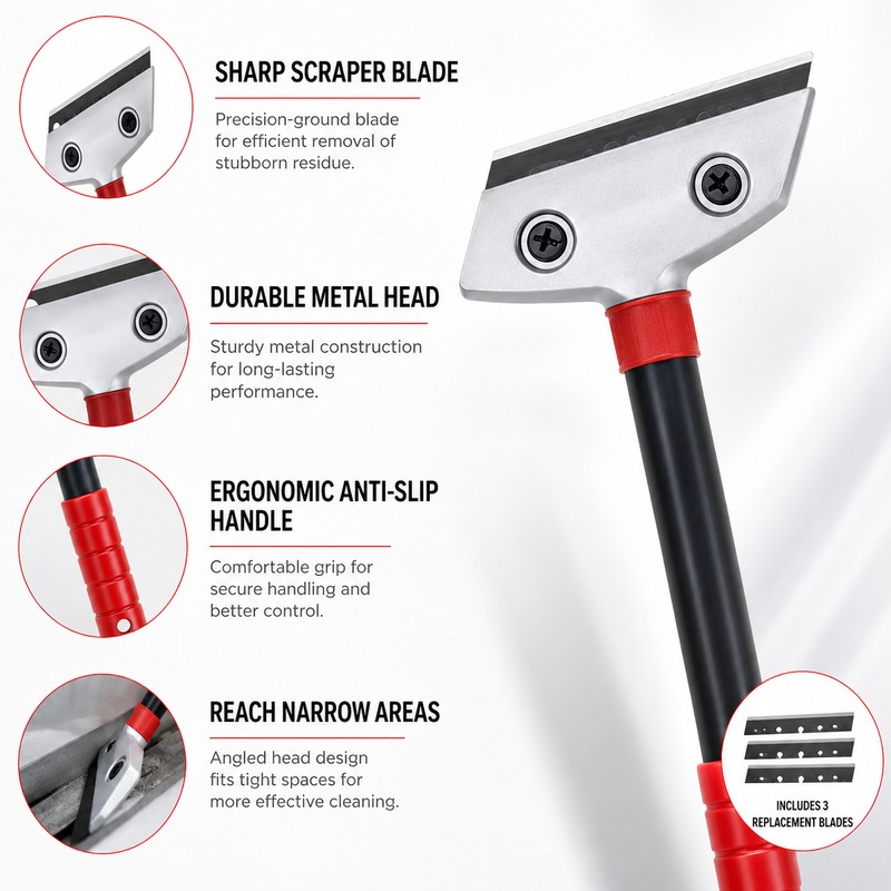 Multipurpose Scraper Blade Kit for Surface Cleaning – Ergonomic Tool