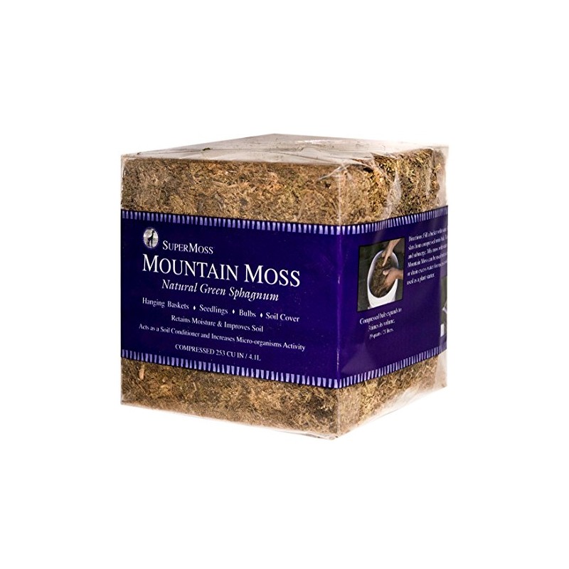 SuperMoss 23820 Mountain Moss Green Sphagnum, Mini Bale, Natural Dried